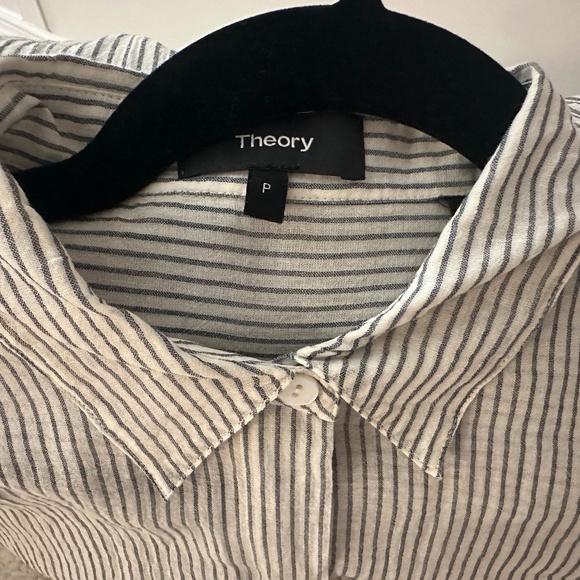 THEORY STRIPE SHIRT ORGANIC COTTON - Picture 2 of 5